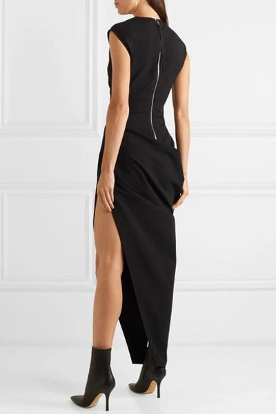 Shop Rick Owens Walrus Asymmetric Cotton-blend Crepe Maxi Dress In Black