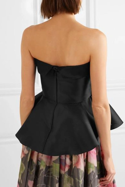 Shop Alexis Mabille Bow-detailed Satin-twill Top In Black