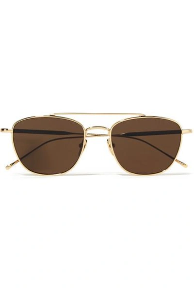 Shop Sunday Somewhere Romeo Aviator-style Gold-tone Sunglasses