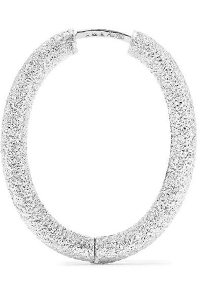 Shop Carolina Bucci Florentine 18-karat White Gold Hoop Earrings