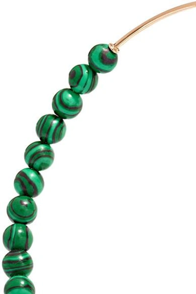 Shop Diane Kordas 18-karat Rose Gold, Diamond And Malachite Hoop Earrings