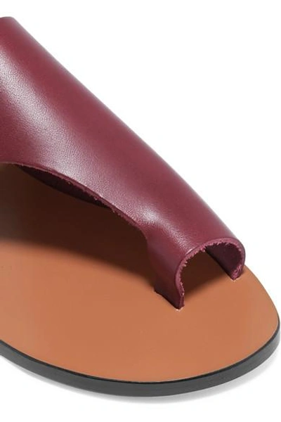 Shop Atp Atelier Rosa Cutout Leather Slides In Burgundy