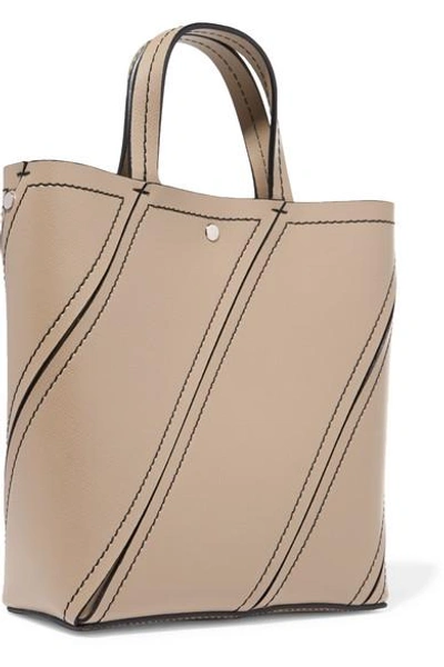 Shop Proenza Schouler Hex Small Paneled Textured-leather Tote In Beige