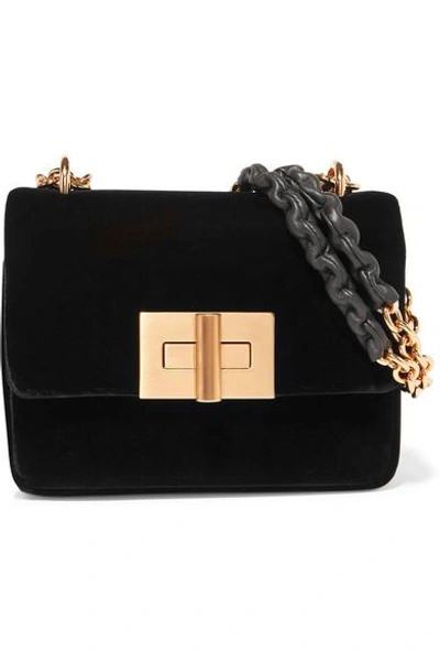Shop Tom Ford Natalia Velvet Shoulder Bag In Black