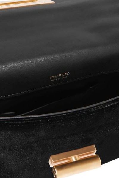 Shop Tom Ford Natalia Velvet Shoulder Bag In Black