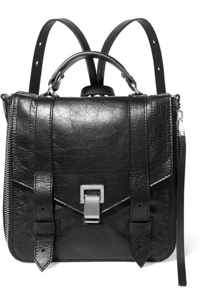 Shop Proenza Schouler Ps1+ Textured-leather Backpack In Black