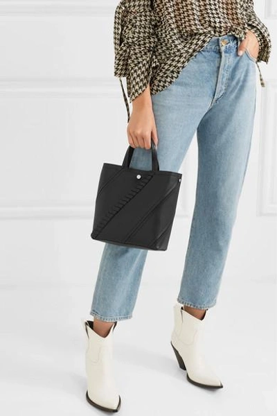 Shop Proenza Schouler Hex Paneled Textured-leather Tote In Black