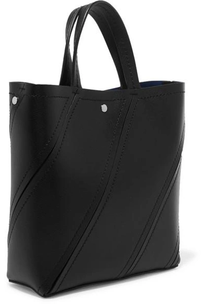 Shop Proenza Schouler Hex Paneled Textured-leather Tote In Black