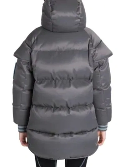 Shop Off-white Maxi Tech Puffer Coat In Grey