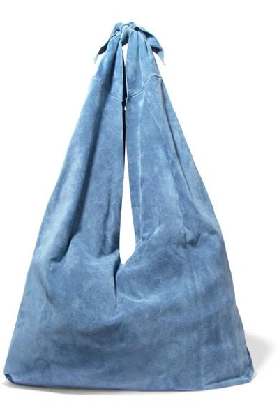 Shop The Row Bindle Suede Shoulder Bag In Light Blue