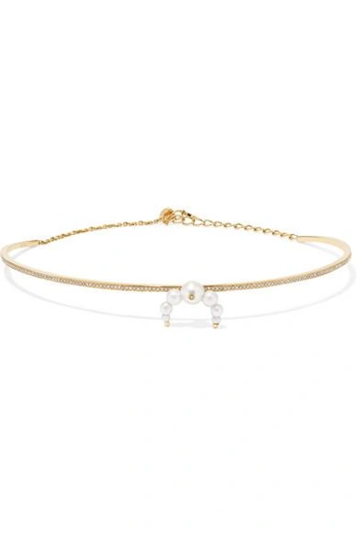 Shop Anissa Kermiche 14-karat Gold, Diamond And Pearl Necklace