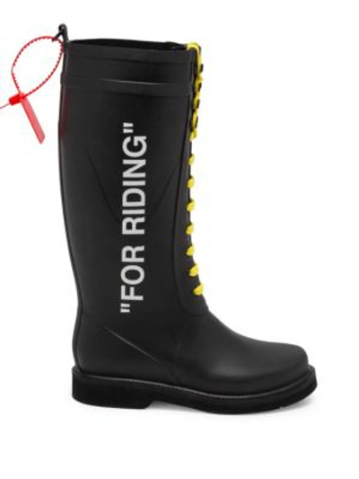 Shop Off-white For Riding Wellington Boots In Black White