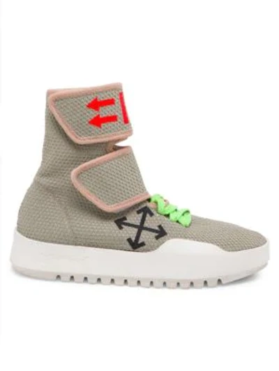 Shop Off-white Moto Wrap Hi-top Sneakers In Light Grey