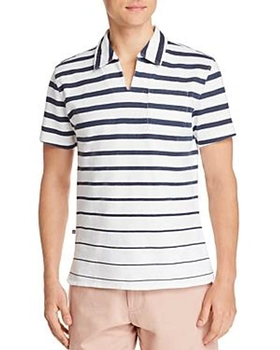 Shop Oobe Circuit Striped Regular Fit Polo Shirt In Blue Falls