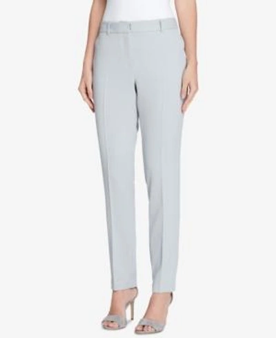 Shop Tahari Asl Petite Extended-tab Trousers In Grey