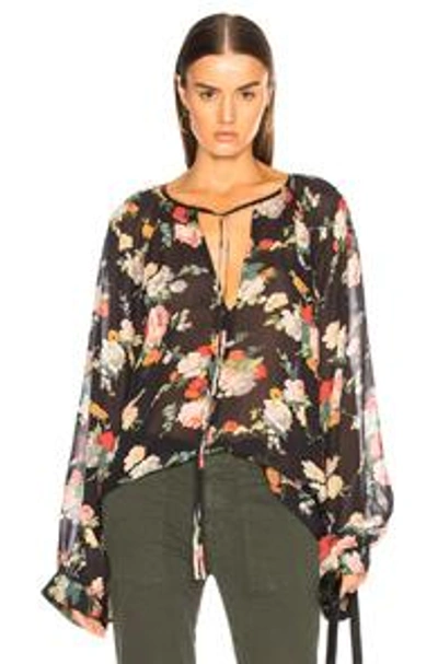 Shop Nili Lotan Acadia Blouse In Multi