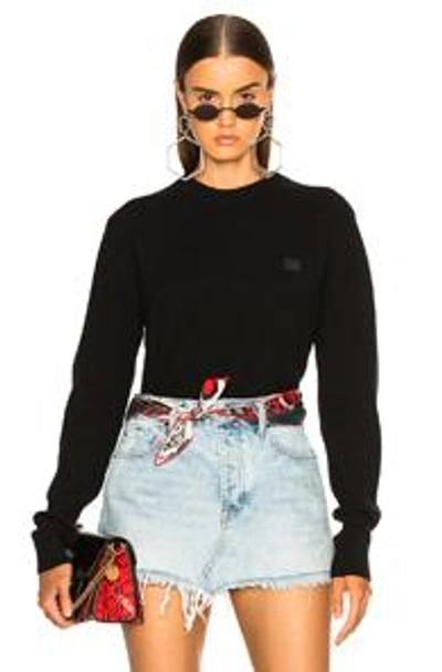 Shop Acne Studios Nalon Face Sweater In Black