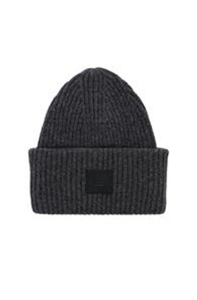 Acne Studios Pansy S Face Ribbed-knit Beanie Hat