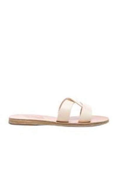 Shop Ancient Greek Sandals Leather Desmos Sandals In Off White
