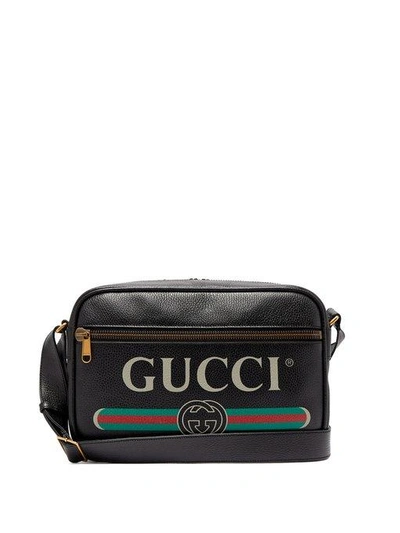 Gucci Logo-Print Leather Shoulder Bag