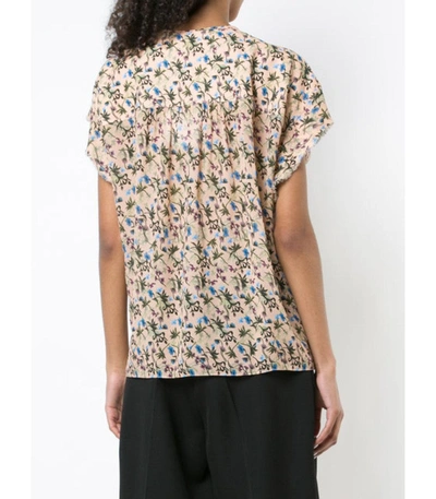 Shop Chloé Floral High Low Pintuck Blouse In Multi