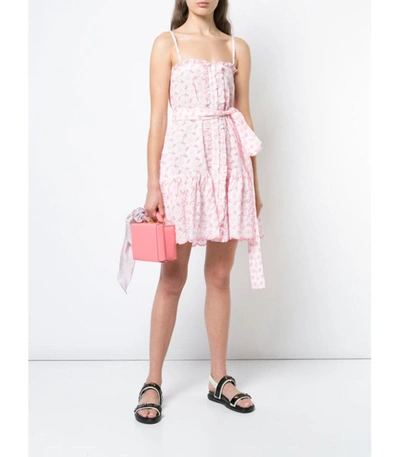 Shop Lisa Marie Fernandez Ruffle Mini Slip Dress In Pink