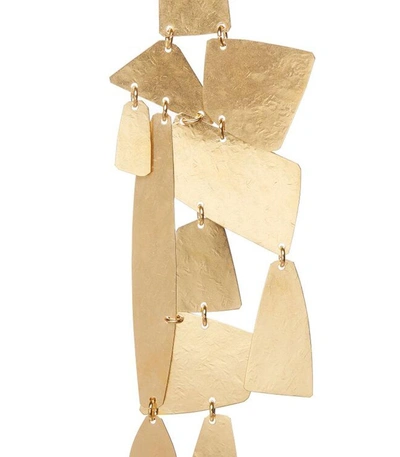 Shop Annie Costello Brown Mika Xl Geometric Earrings In Gold