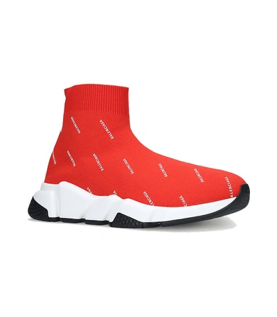 Shop Balenciaga Speed Trainers In Red