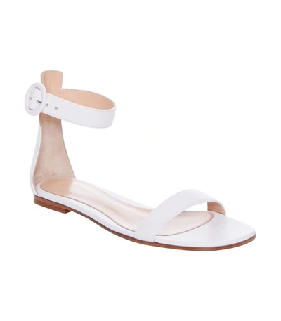 Shop Gianvito Rossi Flat Ankle Strap Sandals In White