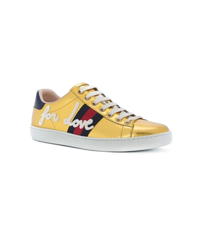 Shop Gucci Ace Sneakers In Yellow