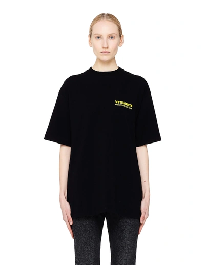 Shop Vetements Printed Black T-shirt