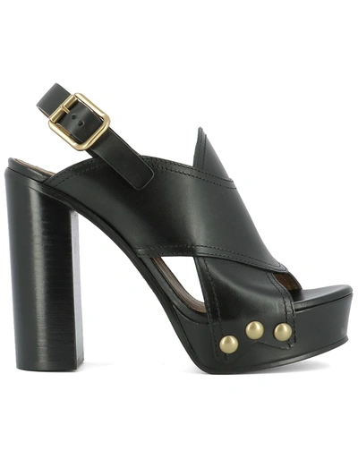 Shop Chloé Black Leather Sandals