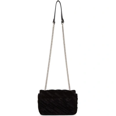 Shop Balenciaga Black Velvet Bb Chain Wallet In 1000 Black