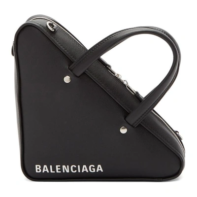 Shop Balenciaga Black Xs Triangle Chain Bag