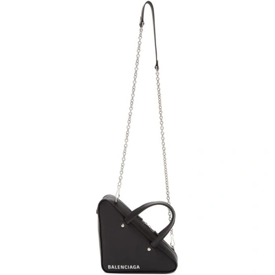 Shop Balenciaga Black Xs Triangle Chain Bag