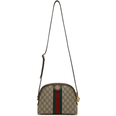 Shop Gucci Beige Small Gg Supreme Ophidia Bag In 8745 Beige