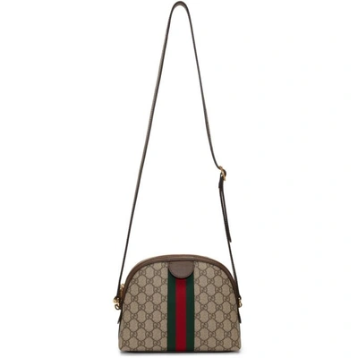 Shop Gucci Beige Small Gg Supreme Ophidia Bag In 8745 Beige