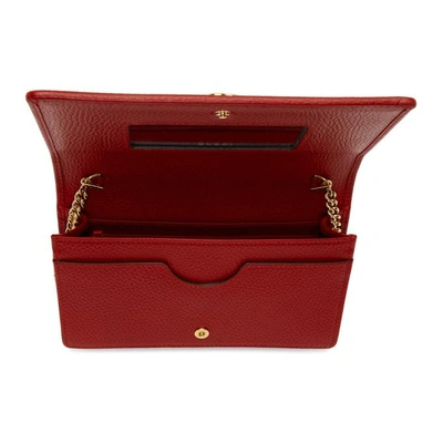 Shop Gucci Red Small Marmont Chain Bag In 6433 Red
