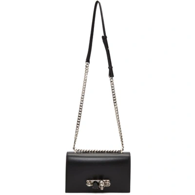 Shop Alexander Mcqueen Black And Silver Knuckle Chain Bag In 1000 Black