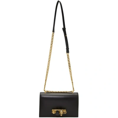 Shop Alexander Mcqueen Black And Gold Knuckle Chain Bag In 1000 Black