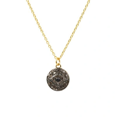 Shop Latelita London Diamond & Sapphire Evil Eye Necklace Gold