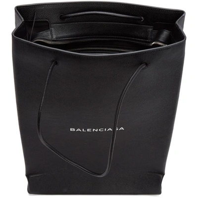 Shop Balenciaga Black Logo Shopper Tote In 1060blk/wht