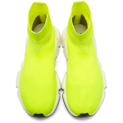 Shop Balenciaga Yellow Bb Speed High-top Sneakers