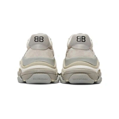 Shop Balenciaga Grey Triple S Sneakers In 1220 Ltgrey