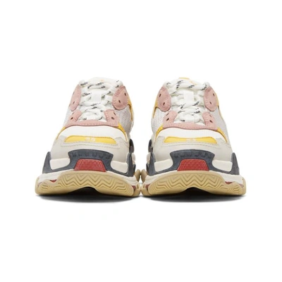 Shop Balenciaga Yellow & Grey Triple S Trainers