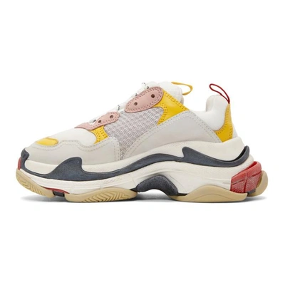 Shop Balenciaga Yellow & Grey Triple S Trainers