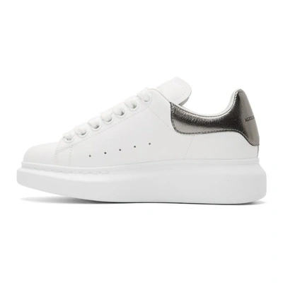 Shop Alexander Mcqueen White And Gunmetal Oversized Sneakers In 9042 - Wh/p