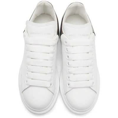 Shop Alexander Mcqueen White And Gunmetal Oversized Sneakers In 9042 - Wh/p