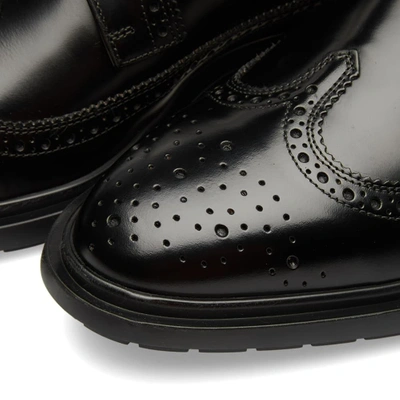 Shop Thom Browne Classic Rubber Sole Long Wing Brogue In Black