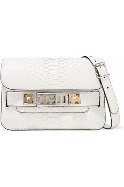 Shop Proenza Schouler Woman Ps11 Mini Classic Python Shoulder Bag White